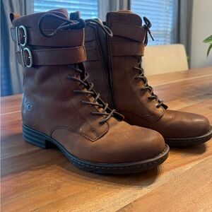 Born Leather Ankle Boots with Buckle Detail